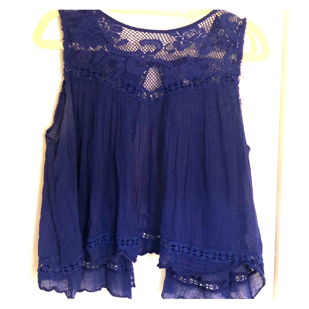 Free People crochet open back top
